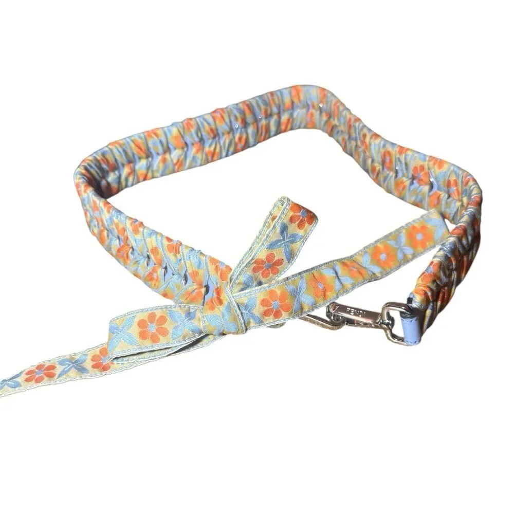 Fendi 8AV077 Mini Blue & Orange Floral “Strap You” Mini Handbag Strap NWOT Auth
